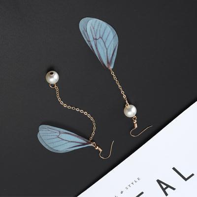 Fashion Wings Alloy Pearl Drop Earrings