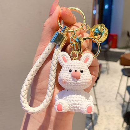 Cartoon Style Rabbit Pig Duck Alloy Resin Patchwork Bag Pendant Keychain