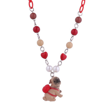 Fashion Dog Resin Beaded Necklace 1 Piece