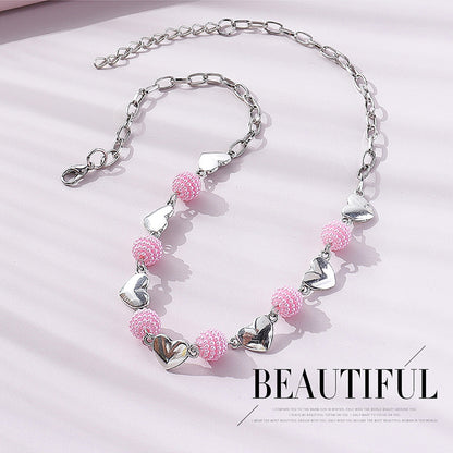 Fashion Heart Shape Alloy Patchwork Necklace 1 Piece