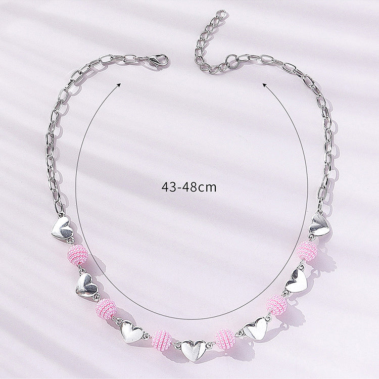 Fashion Heart Shape Alloy Patchwork Necklace 1 Piece