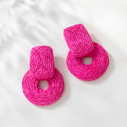 Retro Solid Color Wax Line Drop Earrings