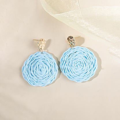 Retro Solid Color Wax Line Drop Earrings