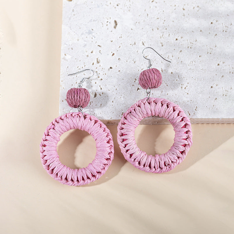 Retro Solid Color Wax Line Drop Earrings