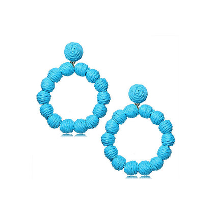 Retro Solid Color Wax Line Drop Earrings