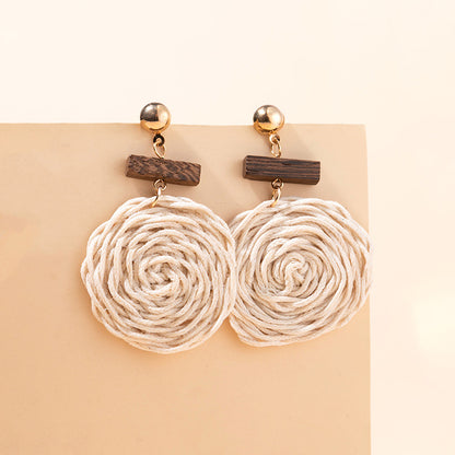 Retro Solid Color Wax Line Drop Earrings