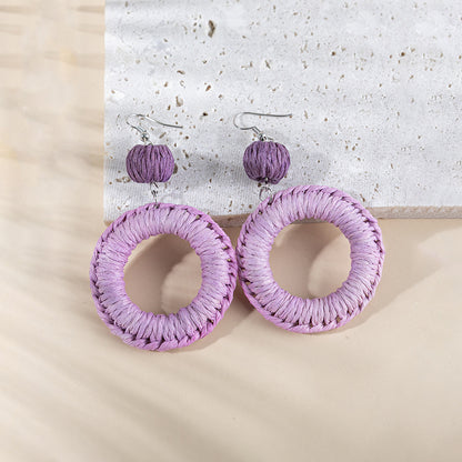 Retro Solid Color Wax Line Drop Earrings