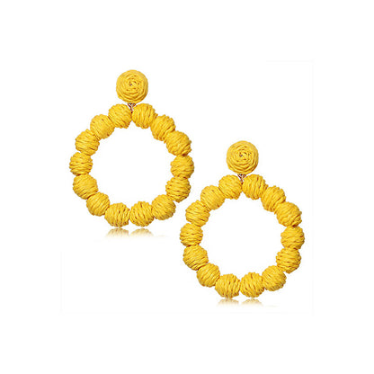 Retro Solid Color Wax Line Drop Earrings