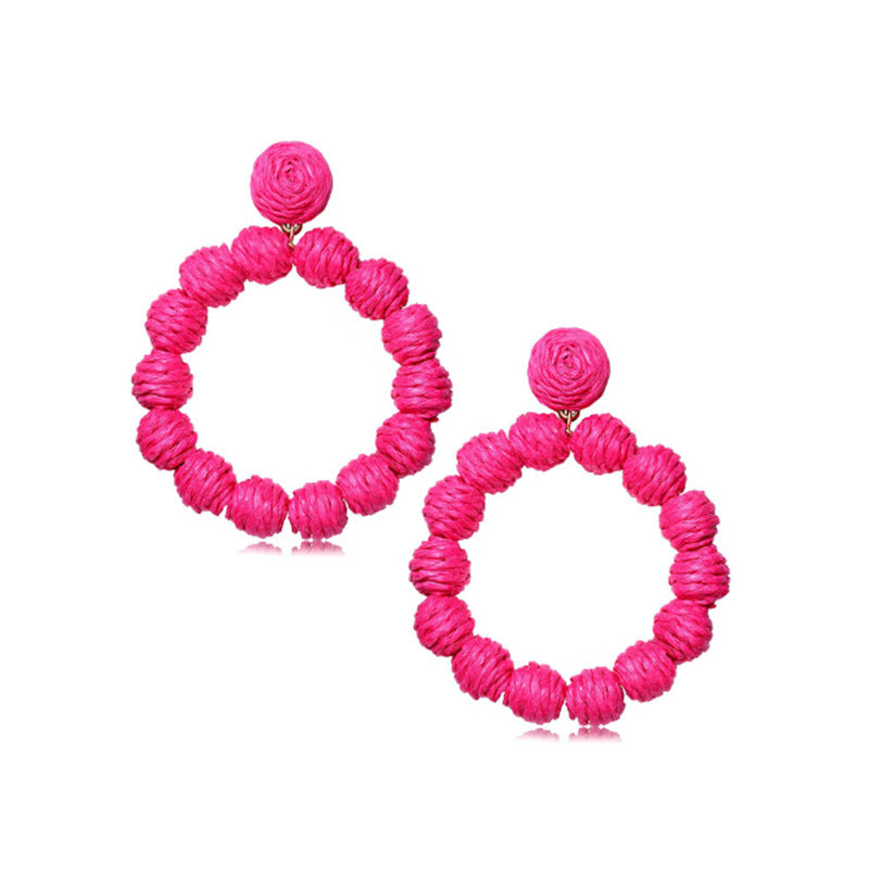 Retro Solid Color Wax Line Drop Earrings