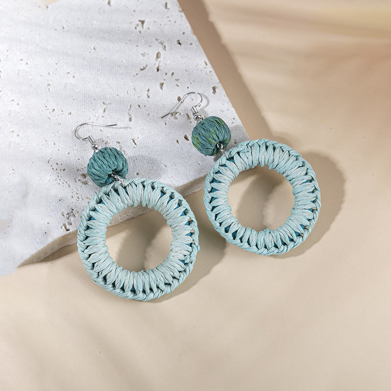 Retro Solid Color Wax Line Drop Earrings