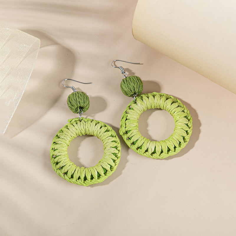 Retro Solid Color Wax Line Drop Earrings