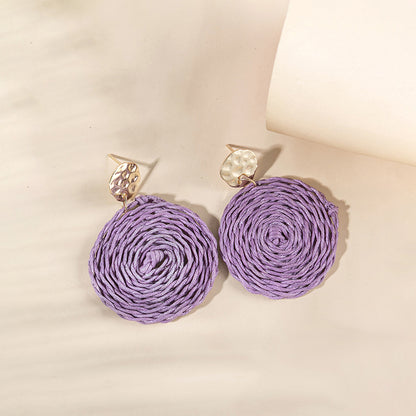 Retro Solid Color Wax Line Drop Earrings