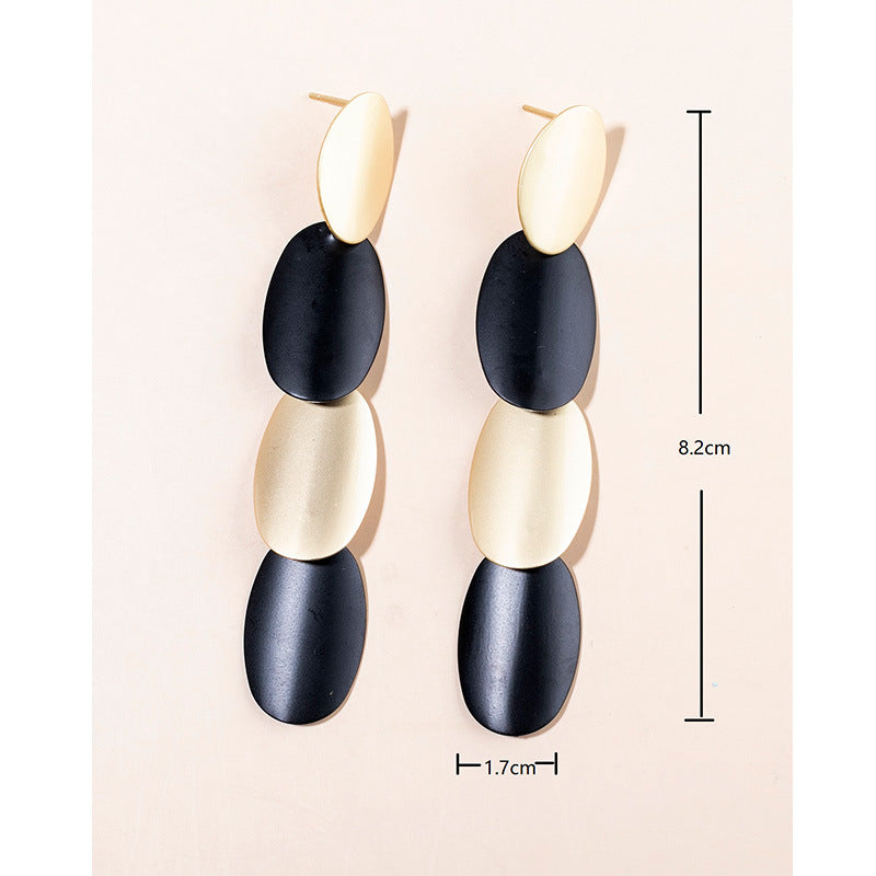 Fashion Triangle Heart Shape Metal Drop Earrings