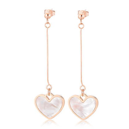 Ins Style Retro Fashion Heart Stainless Steel Plating No Inlaid Earrings