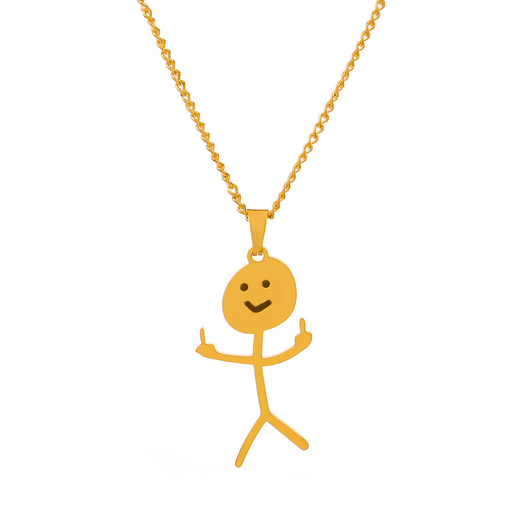 Simple Style Cartoon Character Stainless Steel Pendant Necklace Plating Stainless Steel Necklaces 1 Piece