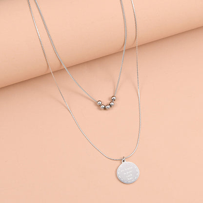 Simple Style Geometric Stainless Steel Layered Necklaces Plating Stainless Steel Necklaces