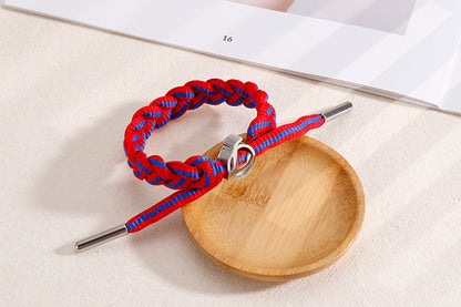 Hip-Hop Sports Letter Rope Titanium Steel Knitting Men's Bracelets