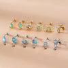 Fashion Geometric Water Droplets Metal Inlaid Zircon Ear Studs 1 Piece