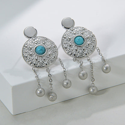 Fashion Eye Stainless Steel Drop Earrings Plating Rhinestones Stainless Steel Earrings