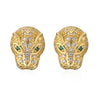 Fashion Snake Leopard Copper Ear Studs Gold Plated Zircon Copper Earrings