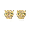 Fashion Snake Leopard Copper Ear Studs Gold Plated Zircon Copper Earrings