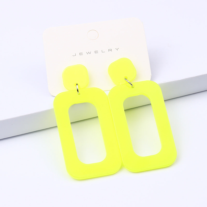 Simple Style Heart Shape Rectangle Arylic Women's Drop Earrings