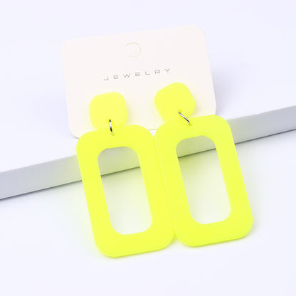 Simple Style Heart Shape Rectangle Arylic Women's Drop Earrings