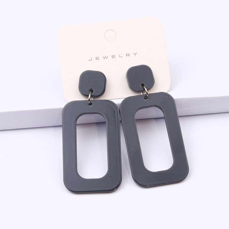 Simple Style Heart Shape Rectangle Arylic Women's Drop Earrings