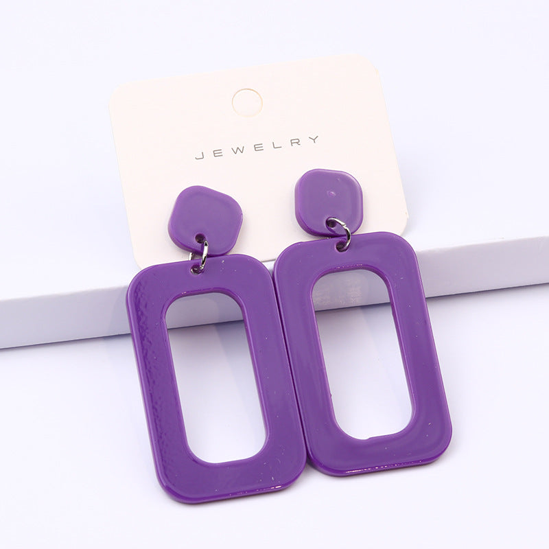 Simple Style Heart Shape Rectangle Arylic Women's Drop Earrings