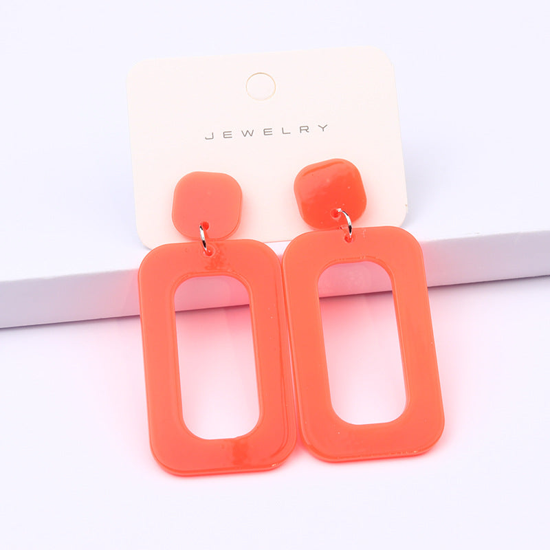 Simple Style Heart Shape Rectangle Arylic Women's Drop Earrings