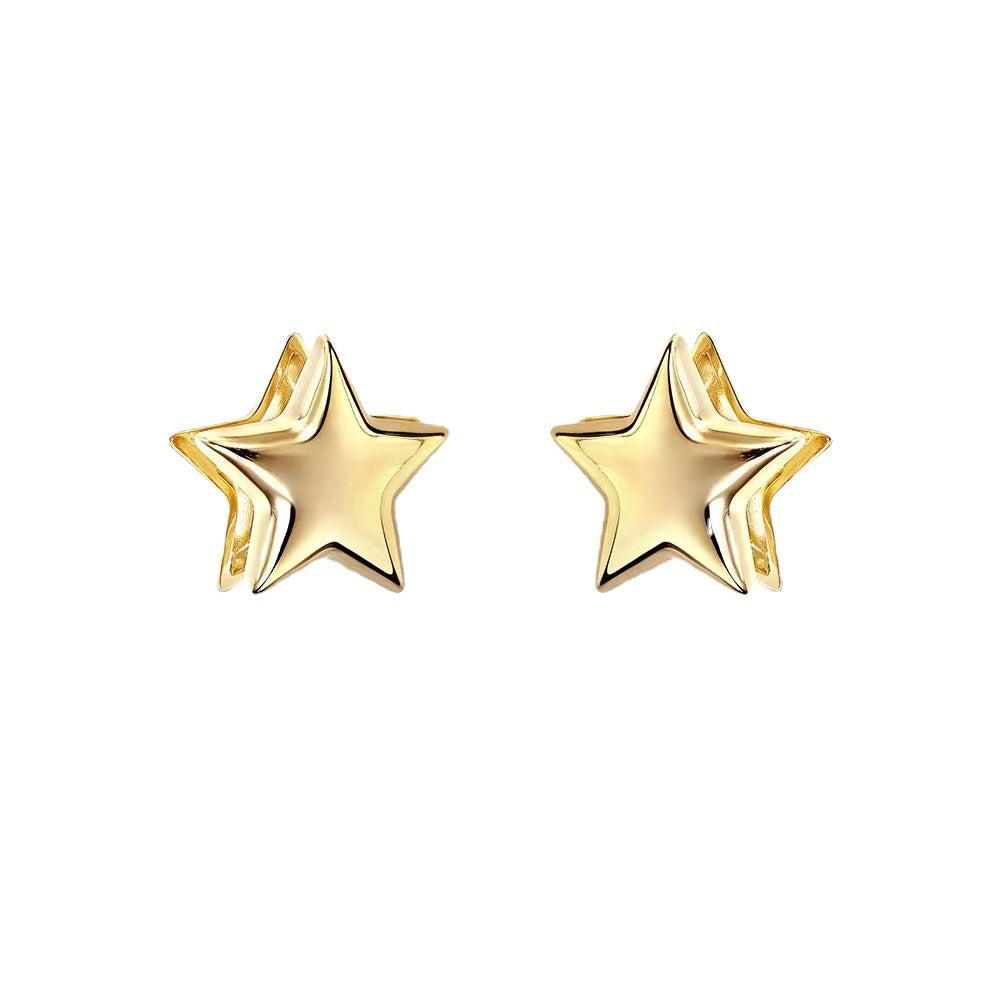 Fashion Star Plating Copper Ear Studs