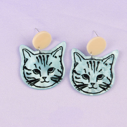 Cute Cat Arylic Drop Earrings