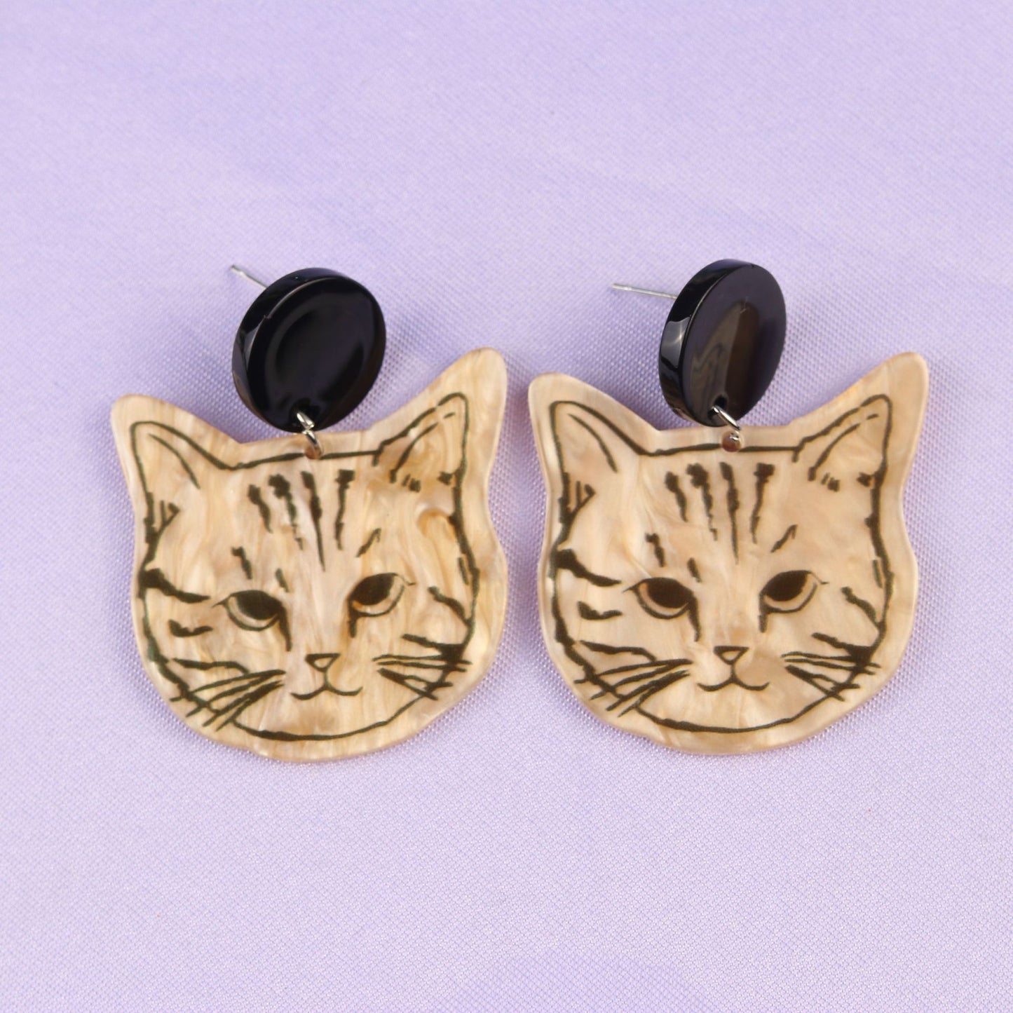 Cute Cat Arylic Drop Earrings