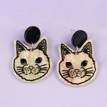 Cute Cat Arylic Drop Earrings