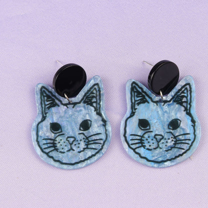 Cute Cat Arylic Drop Earrings