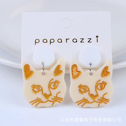 Cute Cat Arylic Drop Earrings