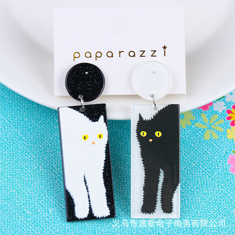 Cute Cat Arylic Drop Earrings