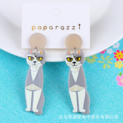 Cute Cat Arylic Drop Earrings