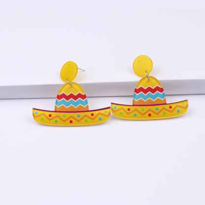 Cartoon Style Geometric Arylic Drop Earrings