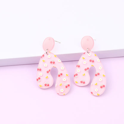 Cartoon Style Geometric Arylic Drop Earrings