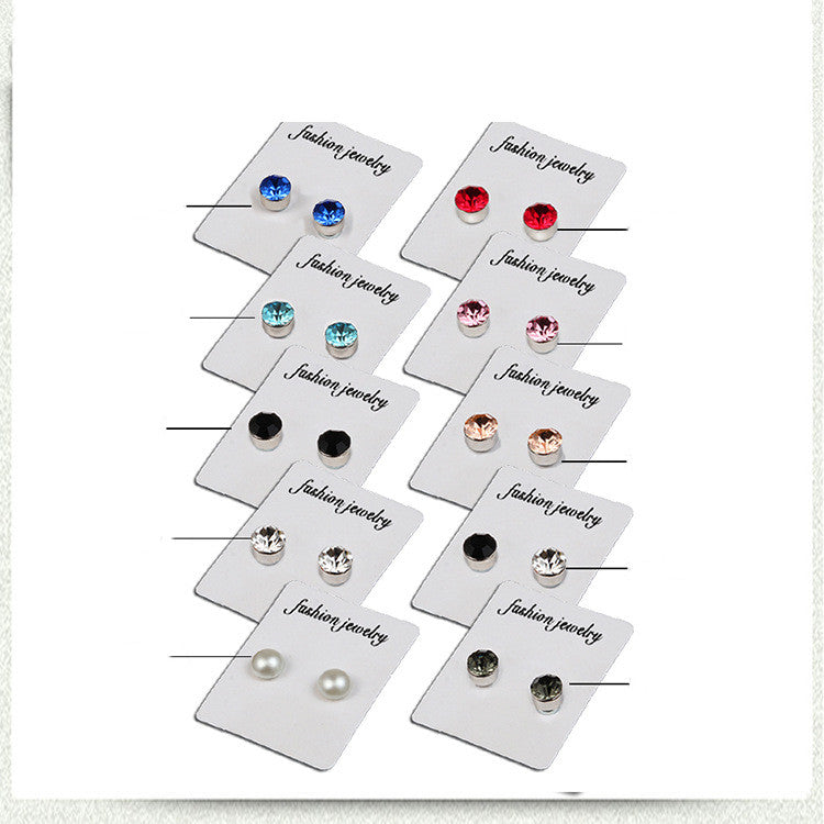 1 Pair Simple Style Geometric Inlay Stainless Steel Rhinestones Ear Studs