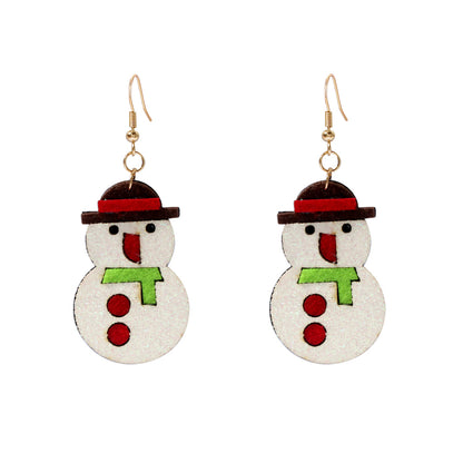 Fashion Christmas Tree Cloth Patchwork Drop Earrings 1 Pair