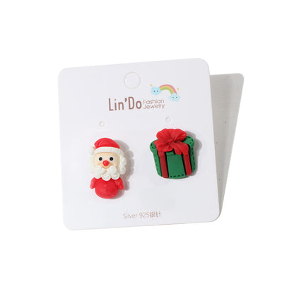 1 Pair Cute Santa Claus Alloy Ear Studs