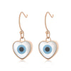 Fashion Devil's Eye Heart Shape Titanium Steel Earrings Patchwork Stainless Steel Earrings