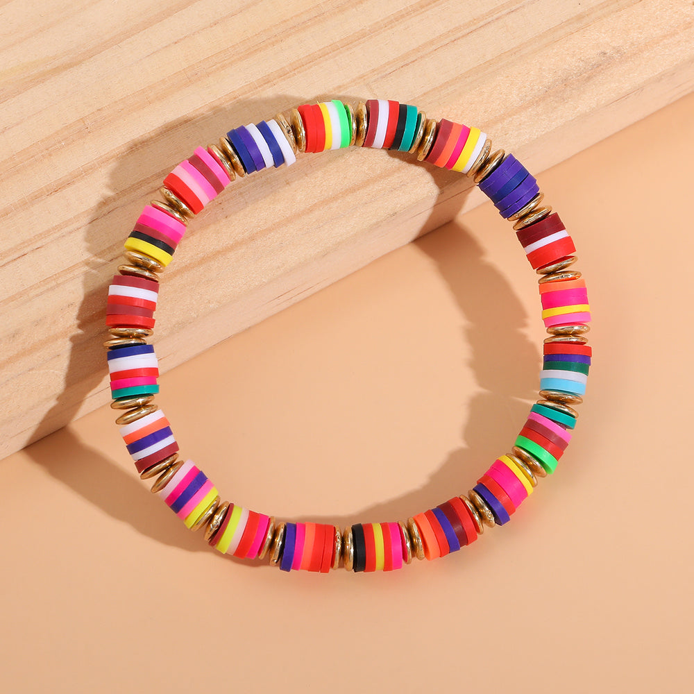 Bohemian Color Block Soft Clay Wholesale Bracelets