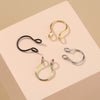 Cool Style C Shape Water Droplets Alloy Inlay Zircon Nose Ring