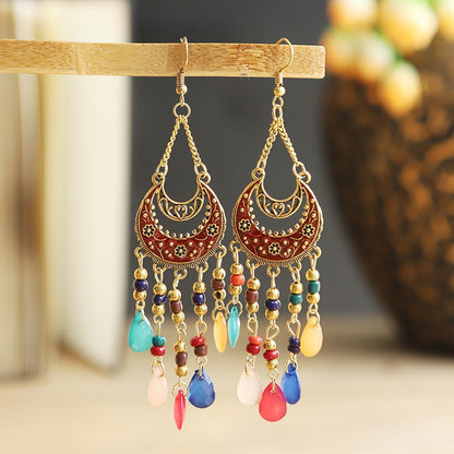 1 Pair Bohemian Moon Alloy Plating Women's Drop Earrings