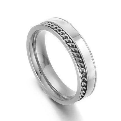 Fashion Geometric Stainless Steel Rings Inlay Shell Stainless Steel Rings