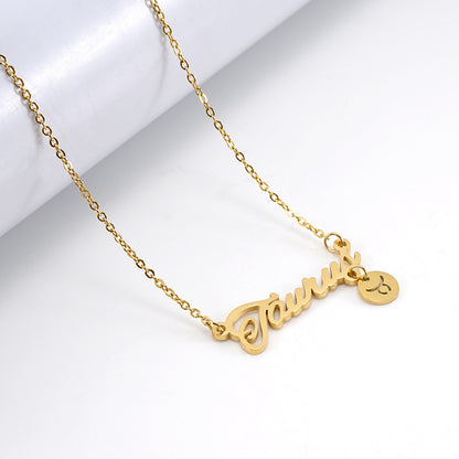 Fashion Letter Constellation Stainless Steel Pendant Necklace Gold Plated Stainless Steel Necklaces