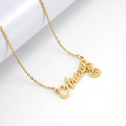 Fashion Letter Constellation Stainless Steel Pendant Necklace Gold Plated Stainless Steel Necklaces